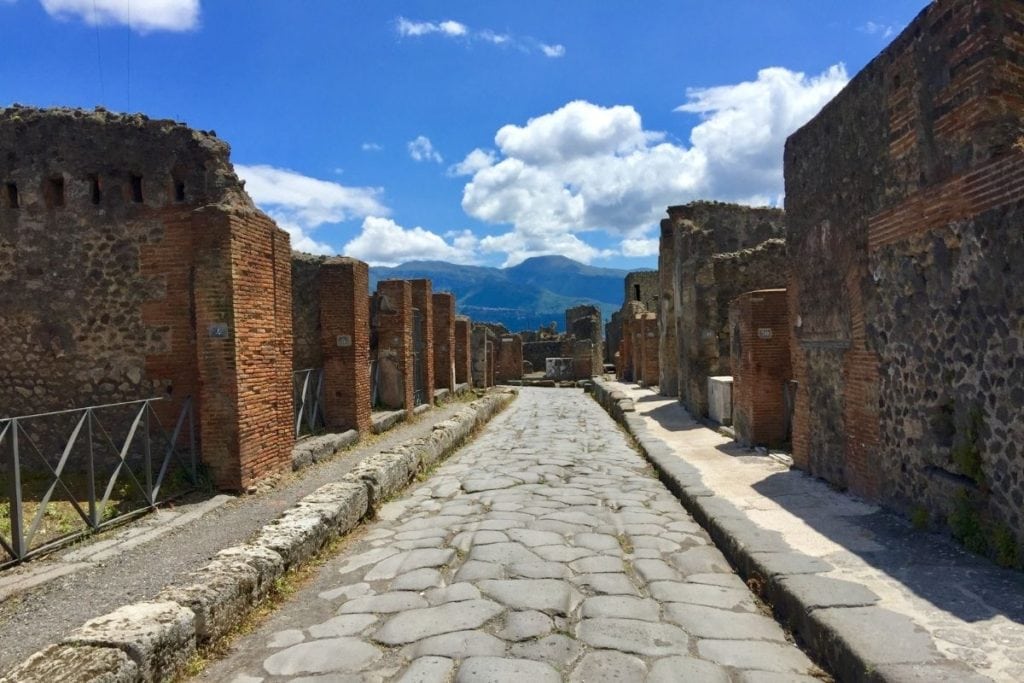 Through the streets of Pompeii, only a day trip from Rome.