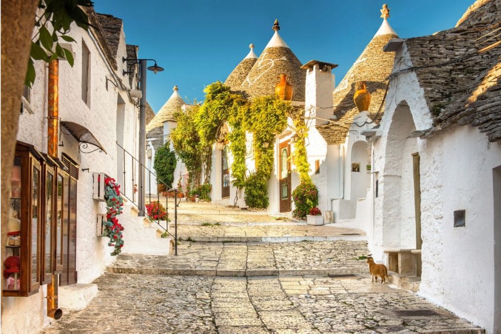 Renting a car in Italy can have you exploring little towns like Alberobello.