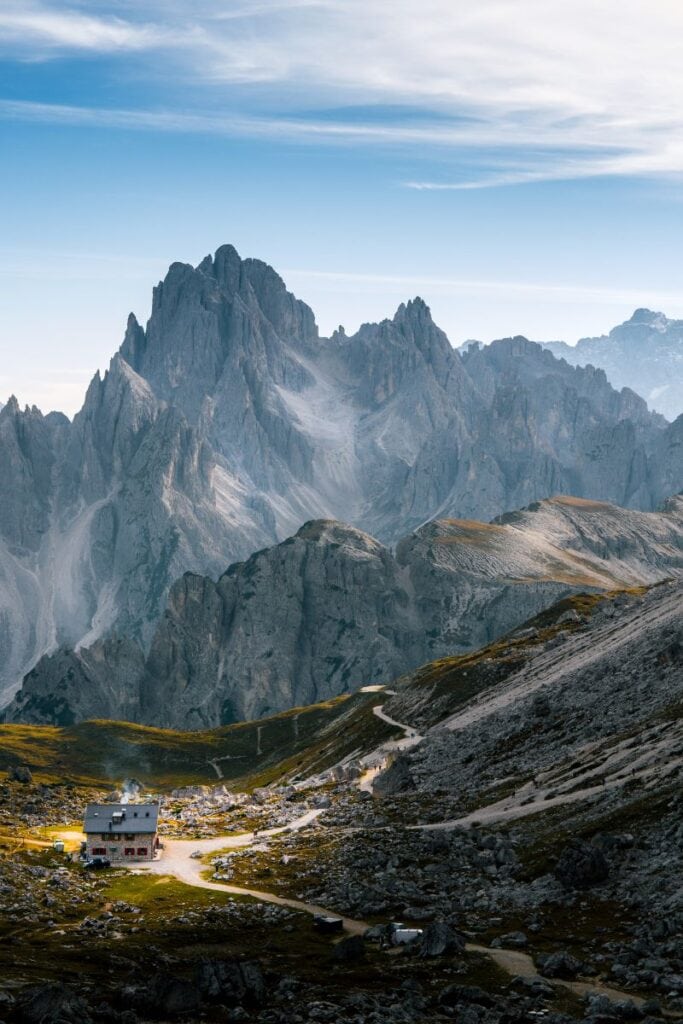 The best time to hike in the Dolomites is when the rifugios are open in the summer time. 