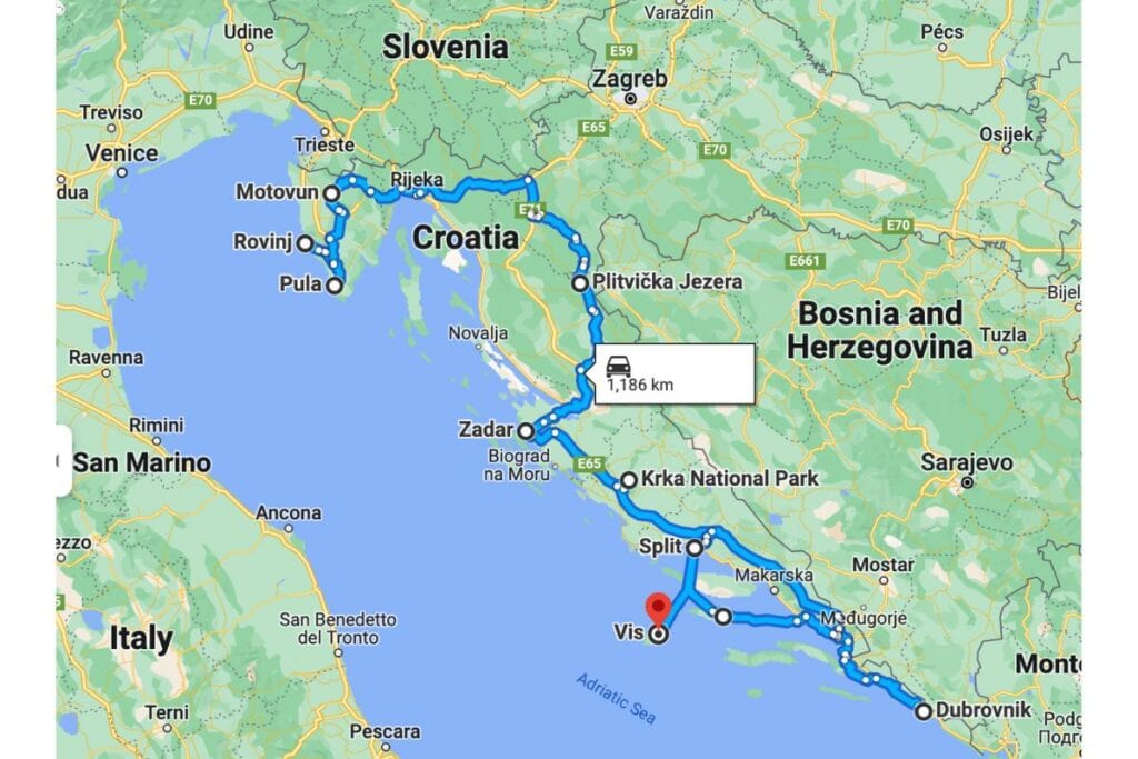 2 week croatia road trip