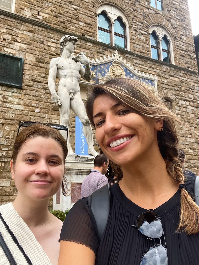 My little cousin and I exploring Florence art on our road trip.