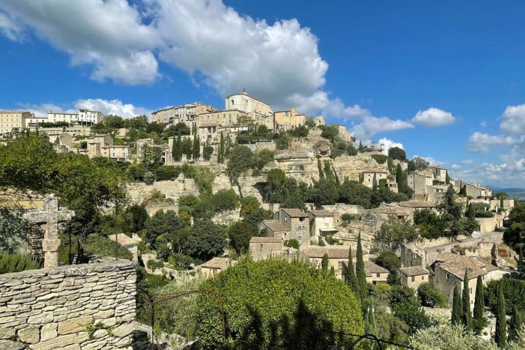 View of Gordes from a walking trail around the town.