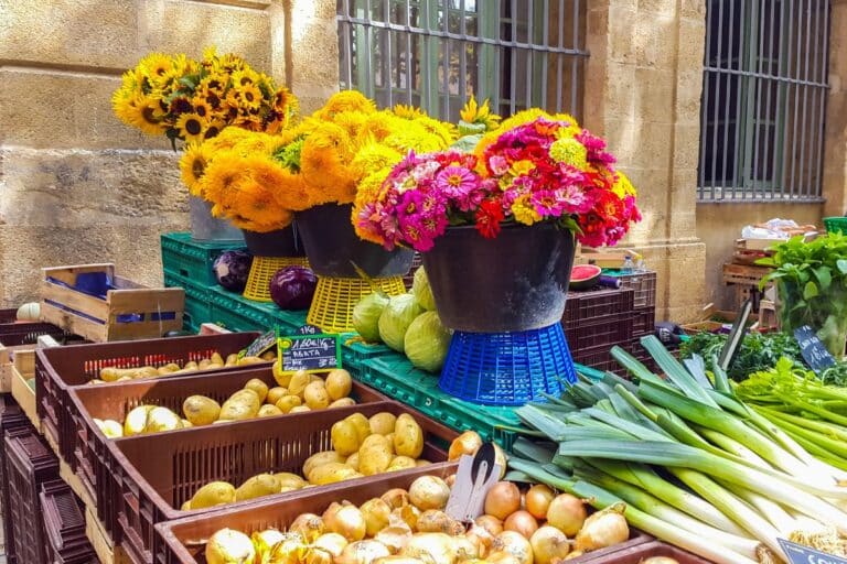 Flower market in Aix.