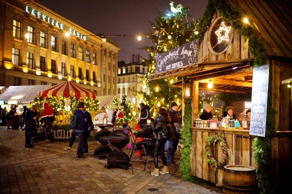 German inspired little huts at the London Christmas Markets.