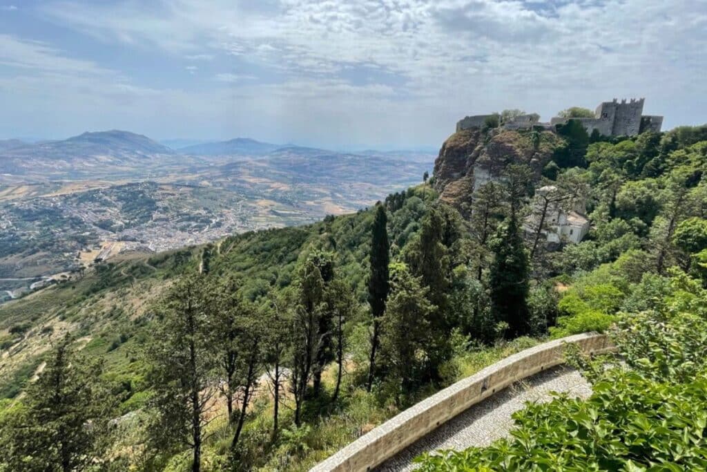 The view from on top of Erice castle, overlooking Scopello and Palermo.
