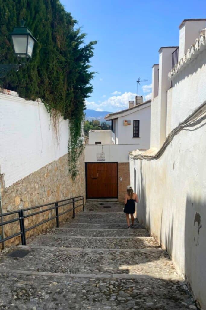 The streets of Granada are hilly & include lots of steps.