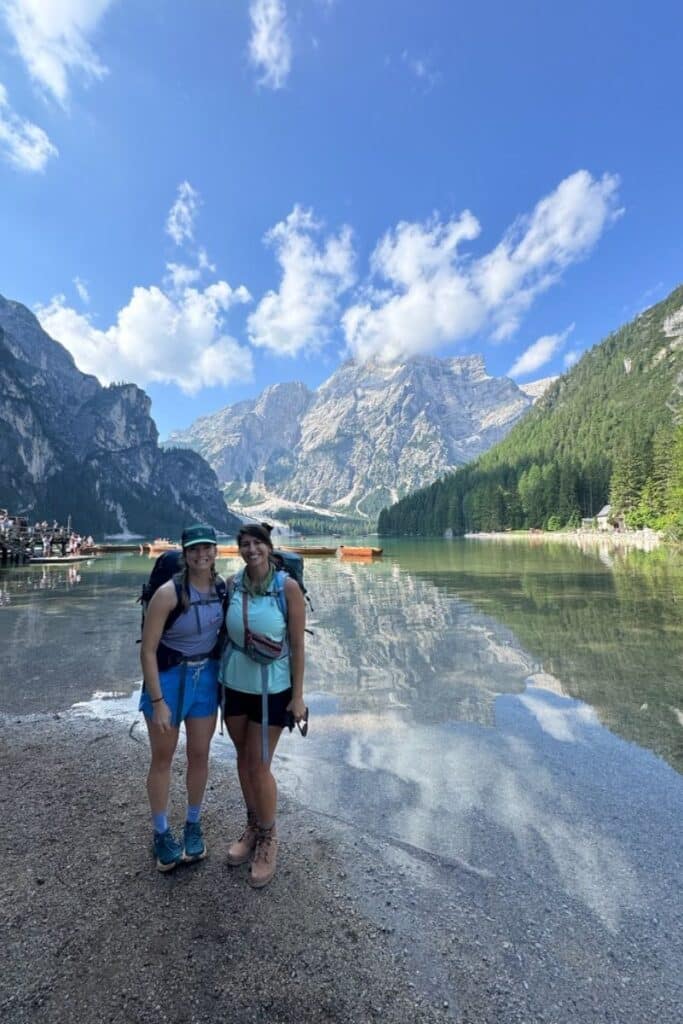 In Lago di Braies, where our hut to hut trek of the Alta Via 1 started.