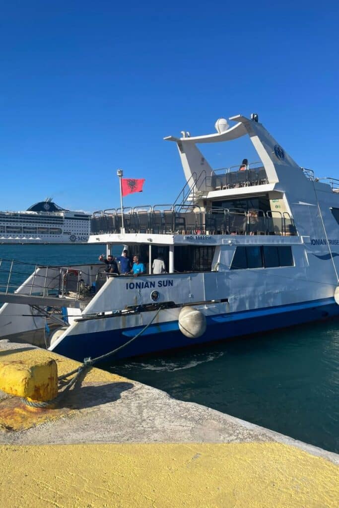 The ferry from Corfu to Albania runs a few times a day.