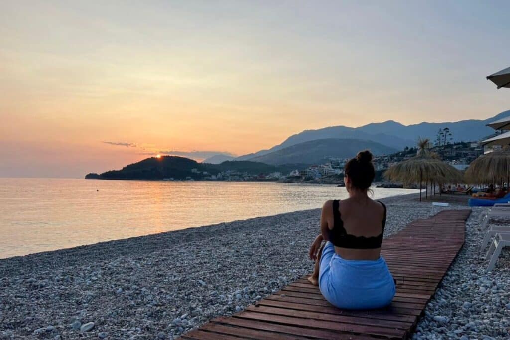 Me watching the sunset in Albania - this is in Himare.