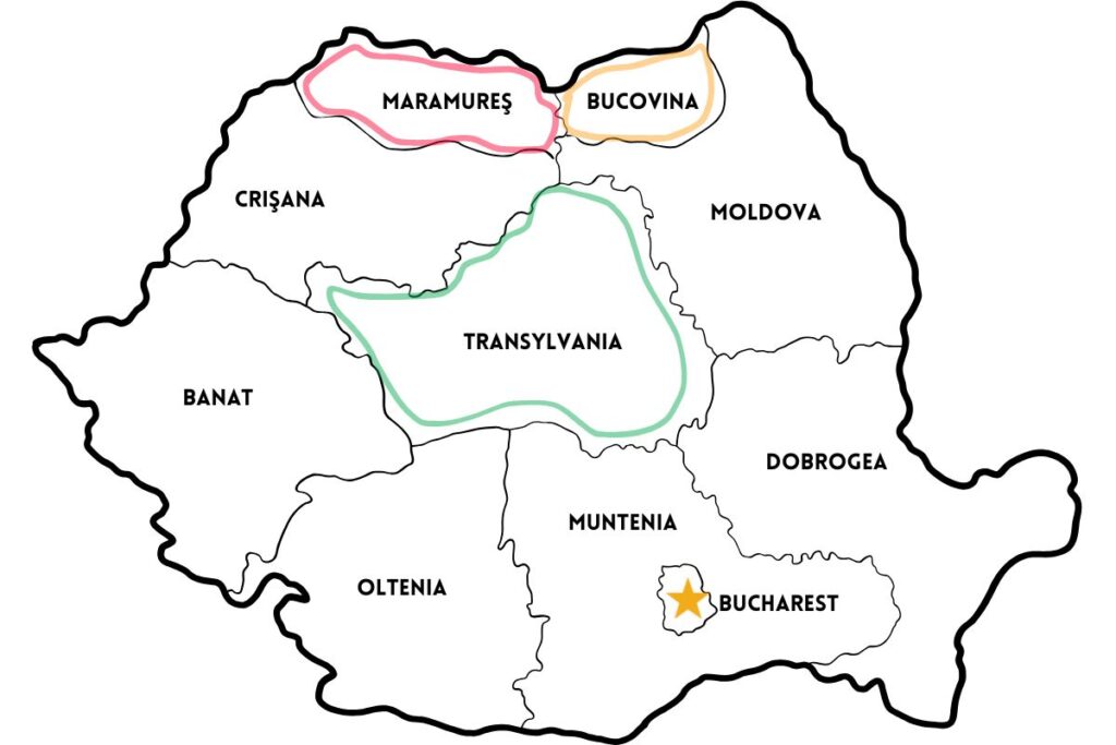 Regions of Romania.