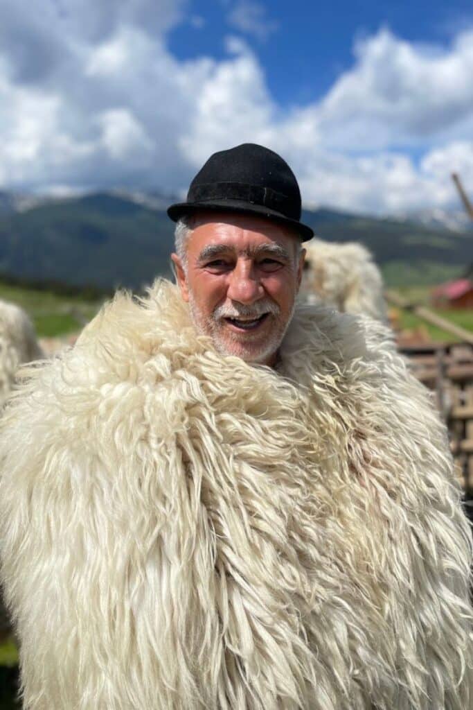 Dad in traditional Romanian dress.