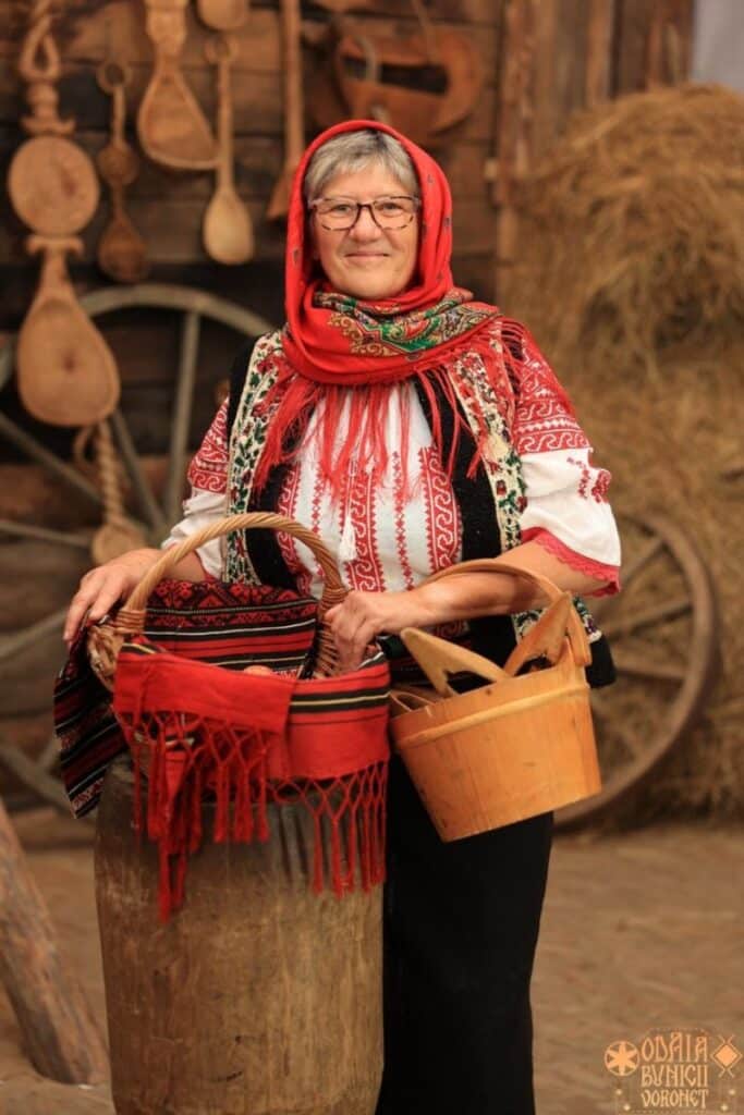 Mom in traditional Romanian dress.