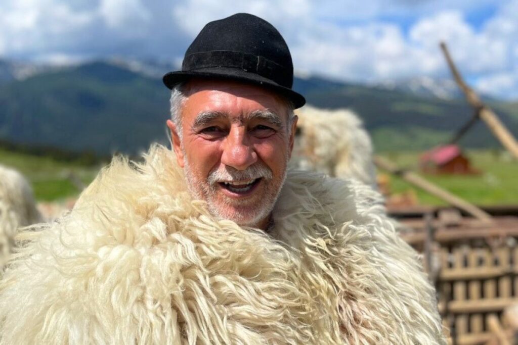 Close up of dad in the hills of Romania on our road trip.