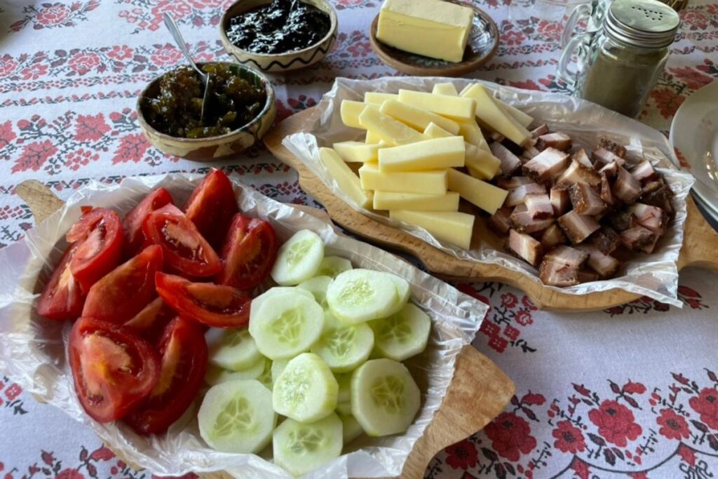 Traditional Romanian appetizers.