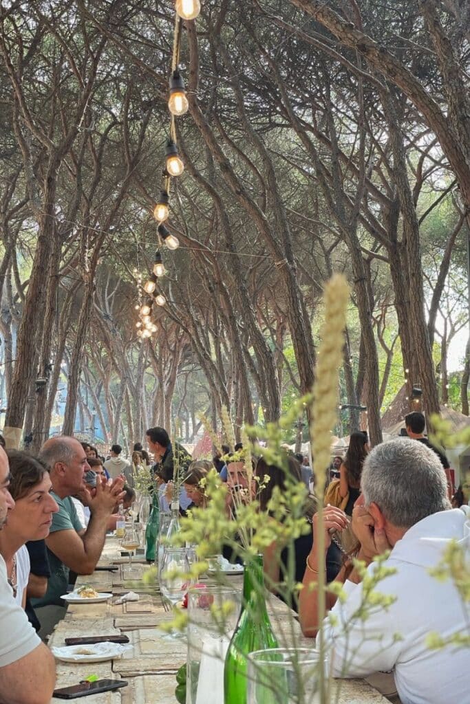 Family style eating in Estoril, Portugal.