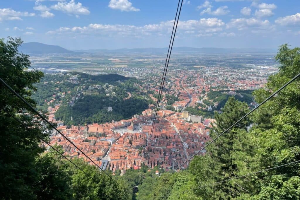 View from the top of Mount Tampa in Brasov.