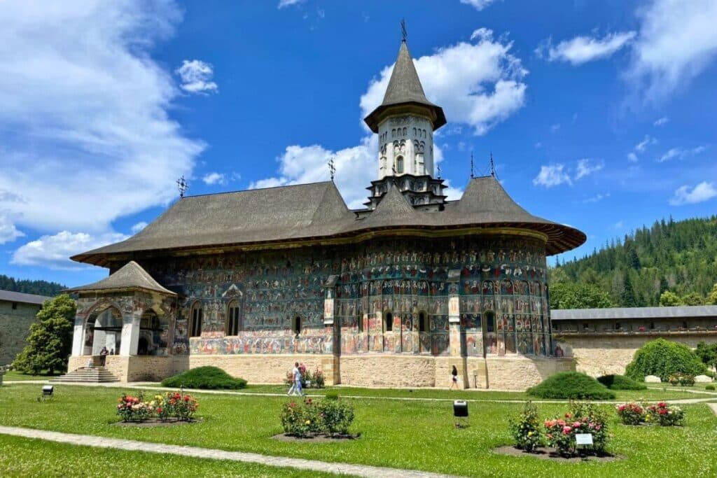 The painted monastery of Sucevita in Romania.